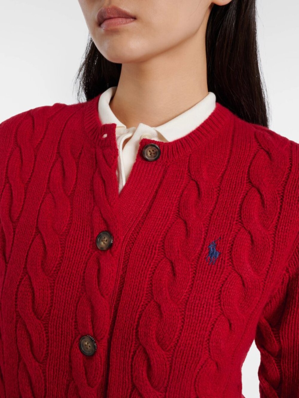 Polo Ralph Lauren Wool Cashmere Red Cardigan Size Small